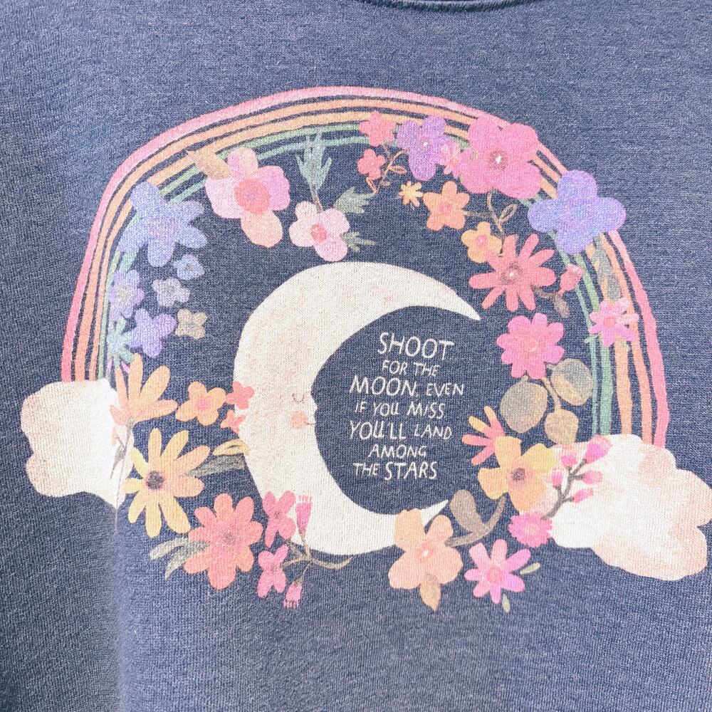 Natural Life Comfy Pocket Sweatshirt Lounge Women's XL Moon Graphic - Picture 2 of 6